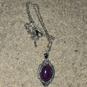 Elegant Necklace with Purple Gemstone